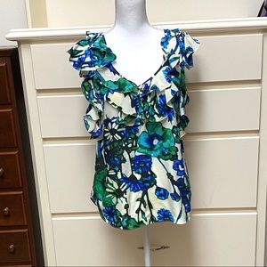 Rebecca Taylor floral sleeveless blouse size 4